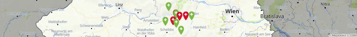 Kartenansicht für Apotheken-Notdienste in der Nähe von Hürm (Melk, Niederösterreich)